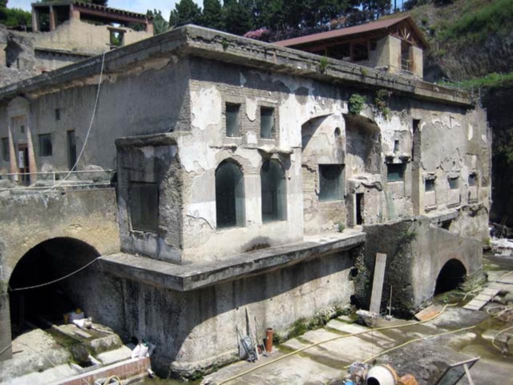 Suburban Baths, Herculaneum, July 2009. Exterior south side of Baths, with access to beachfront. Photo courtesy of Sera Baker.